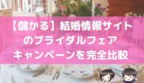 【儲かる】結婚情報サイトのブライダルフェアキャンペーンを完全比較
